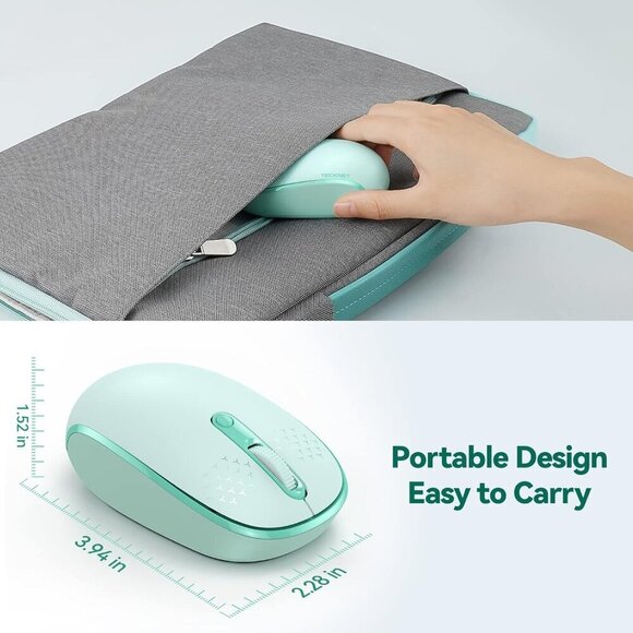 ✨Mouse Green  Wireless 2.4G Quiet Computer with USB Receiver 4 Button for Laptop - Picture 3 of 7